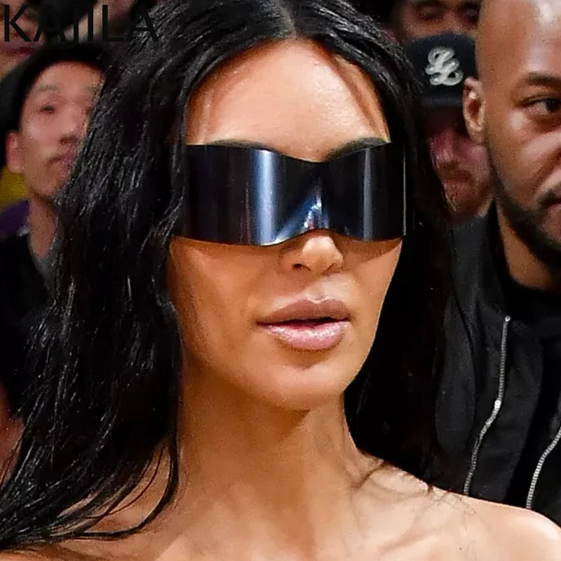 Y2K Cyber Punk One-Piece Sports Sunglasses Women Men 2025 Luxury Brand Windproof Rimless Sun Glasses For Ladies Shield Eyewear