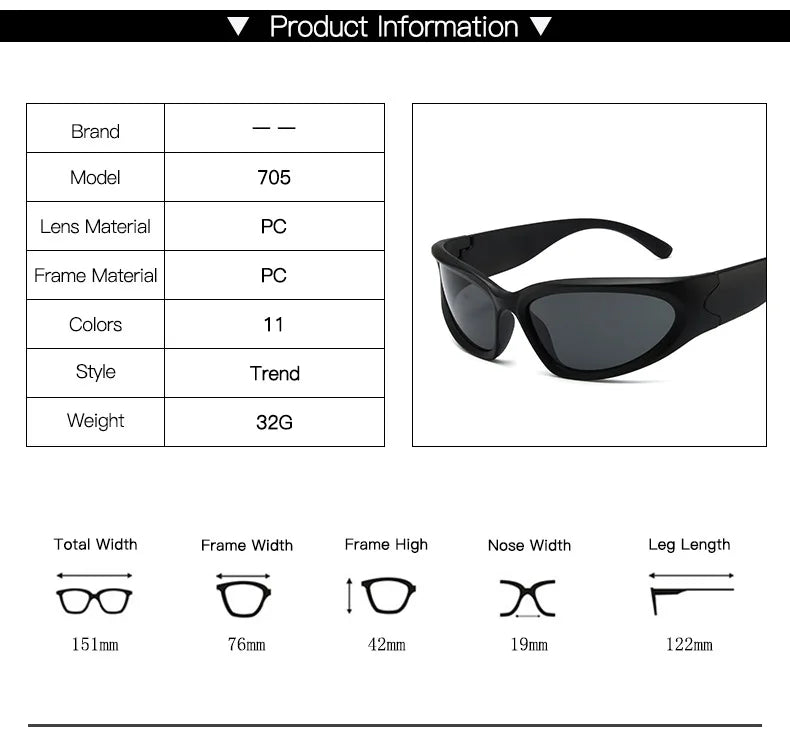 Trend sports sunglasses Europe and the United States Y2K wind goggles Fashion sunglasses men and women fashion party glasses