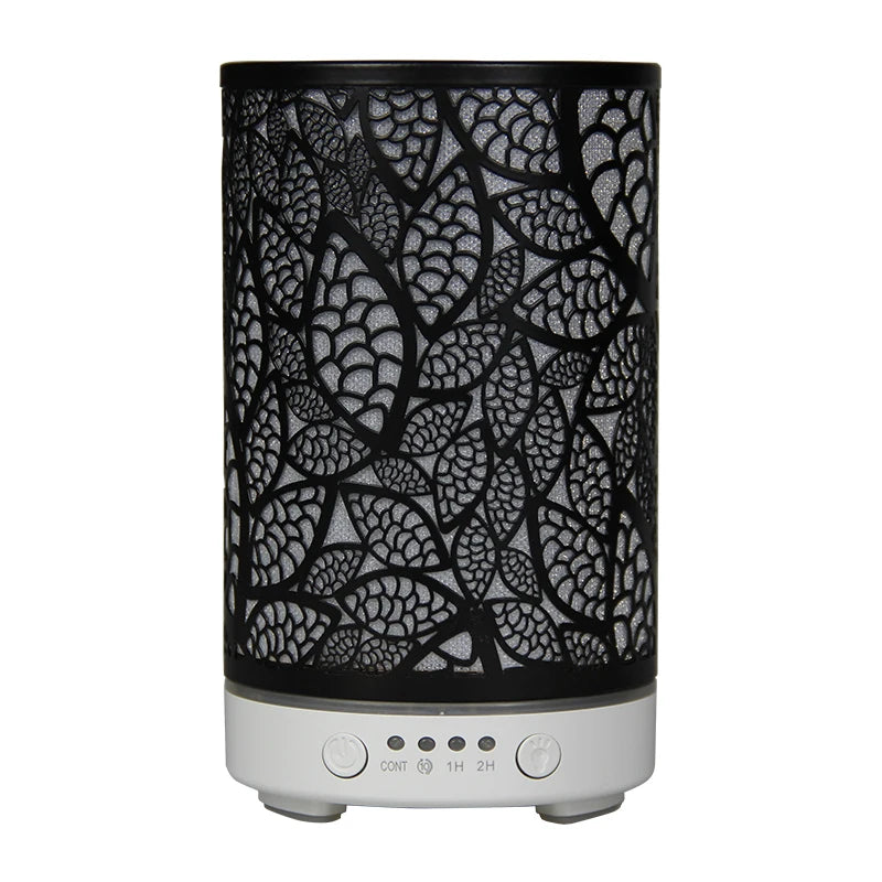 100ml Essential Oil Diffuser Aroma Diffuser Timing Function Hollow Ultrasonic Air Humidifier Smart Home Appliance with LED Light