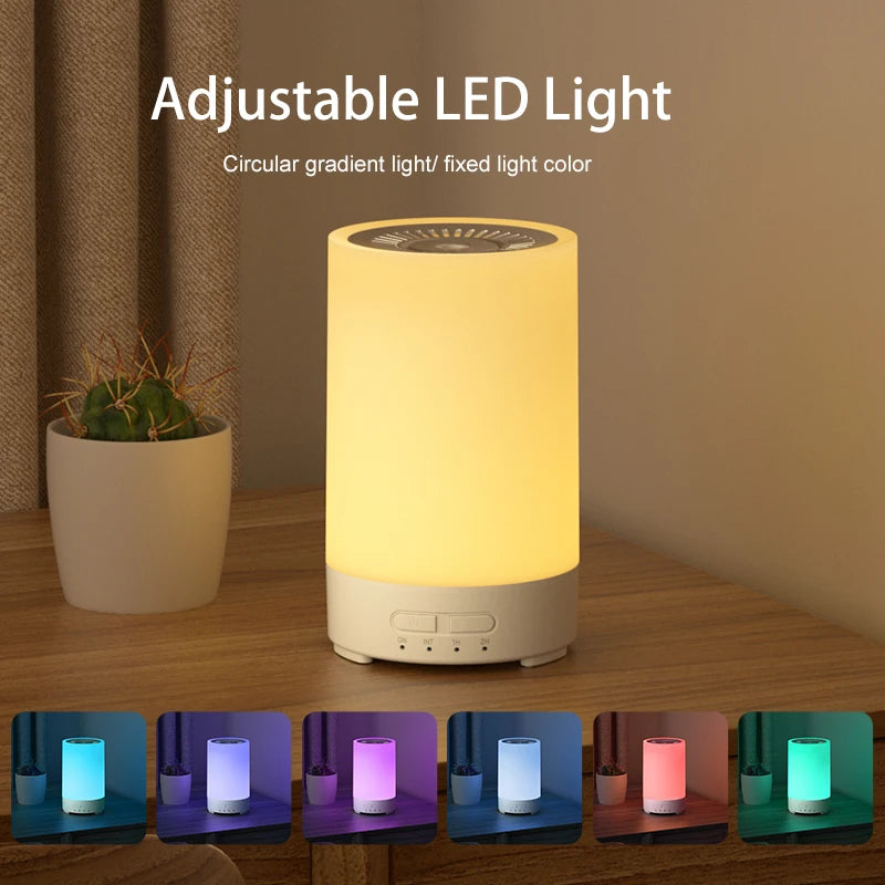 150ML Ultrasonic Wood Grain Essential Humidifier Air Humidifier for Bedroom Office Home 7 Color LED Light Aromatherapy Diffuser