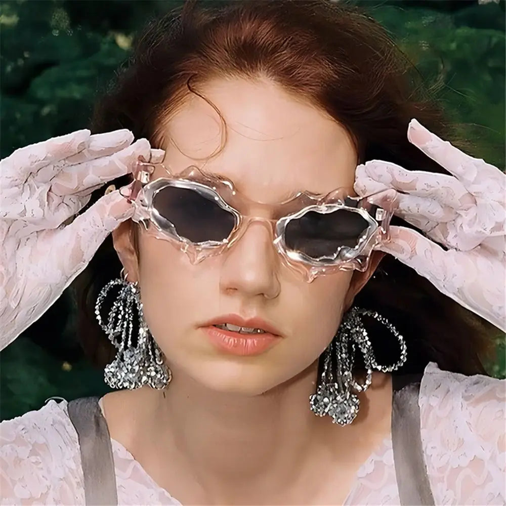 Futuristic UV400 Protection Y2K Punk Sunglasses Colorful Cat Eye Sunglasses Irregular Sun Glasses for Women & Men