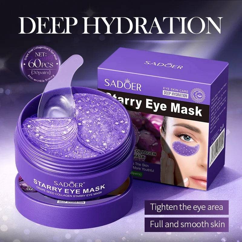 Velori Grape Eye Mask — 60pc Crystal Collagen Anti-Aging Eye Patches