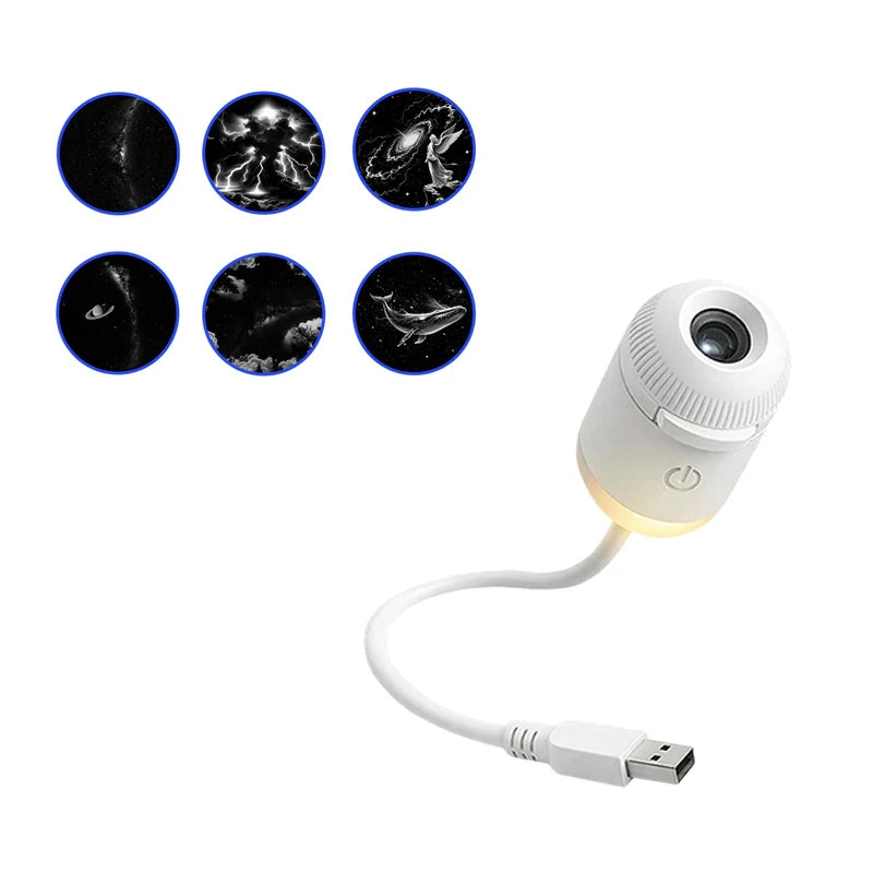 2-in-1 Mini Galaxy Star Projector Night Light Dimmable Touch Control Ambient Lamp Eye-Friendly USB Nightlight For Bedroom Decor