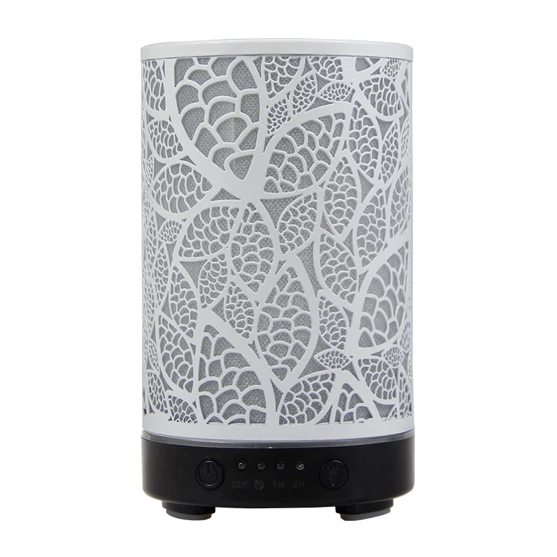 100ml Essential Oil Diffuser Aroma Diffuser Timing Function Hollow Ultrasonic Air Humidifier Smart Home Appliance with LED Light