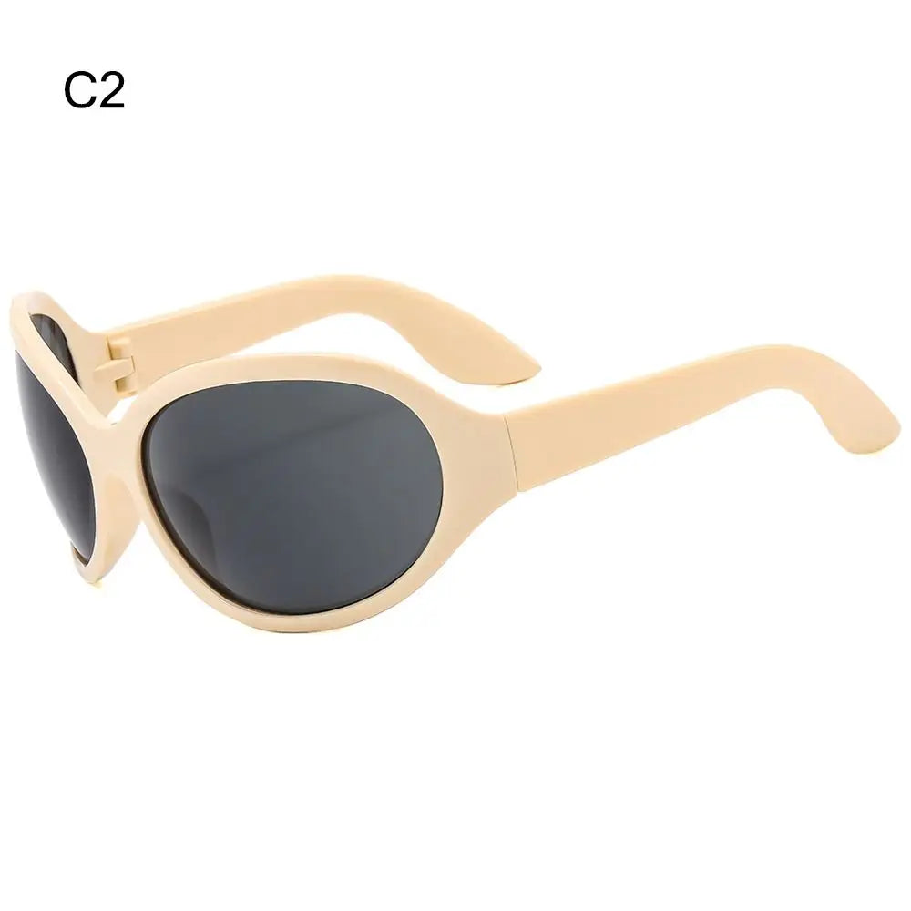 Irregular UV400 Oversized Sunglasses Y2K Shades Wrap Around Women & Men