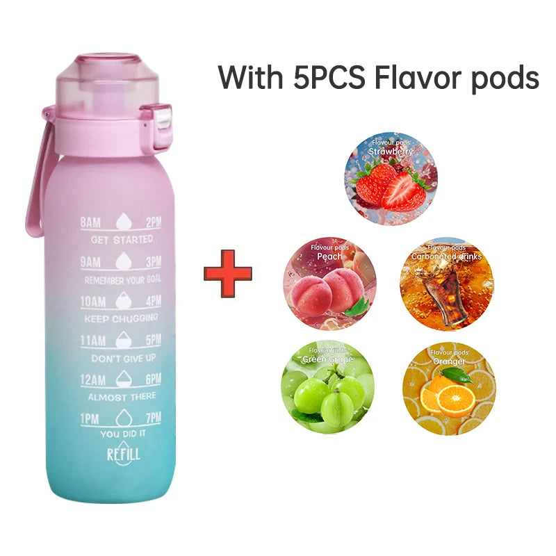 Velori Flavor Bottle — 1L Infuser Water Bottle with Straw & 5 Flavor Pods