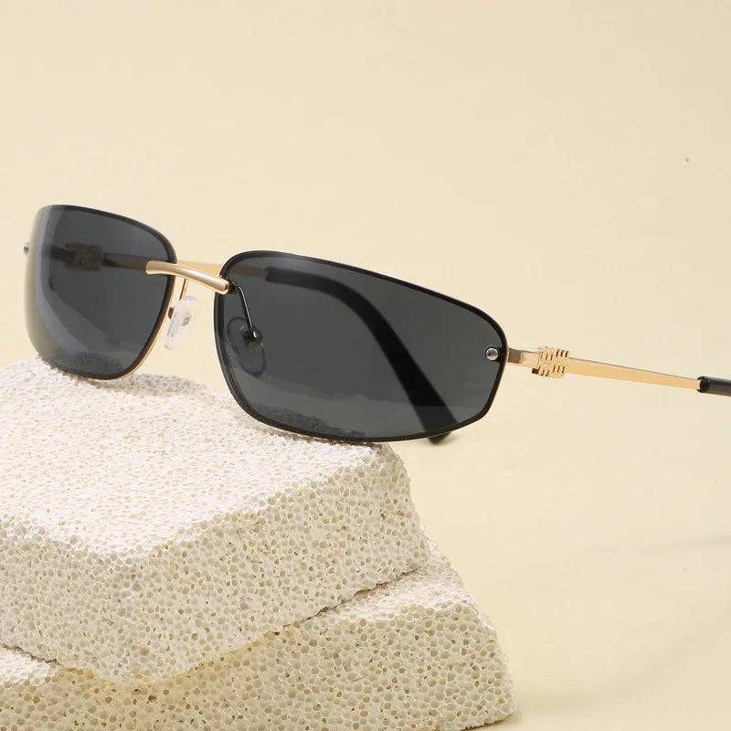 Y2k Sunglasses Women Men Oversized Brand Designer Gradient Goggle Sun Glasses Steampunk Glasses Shades Eyewear Metal Eyeglasses