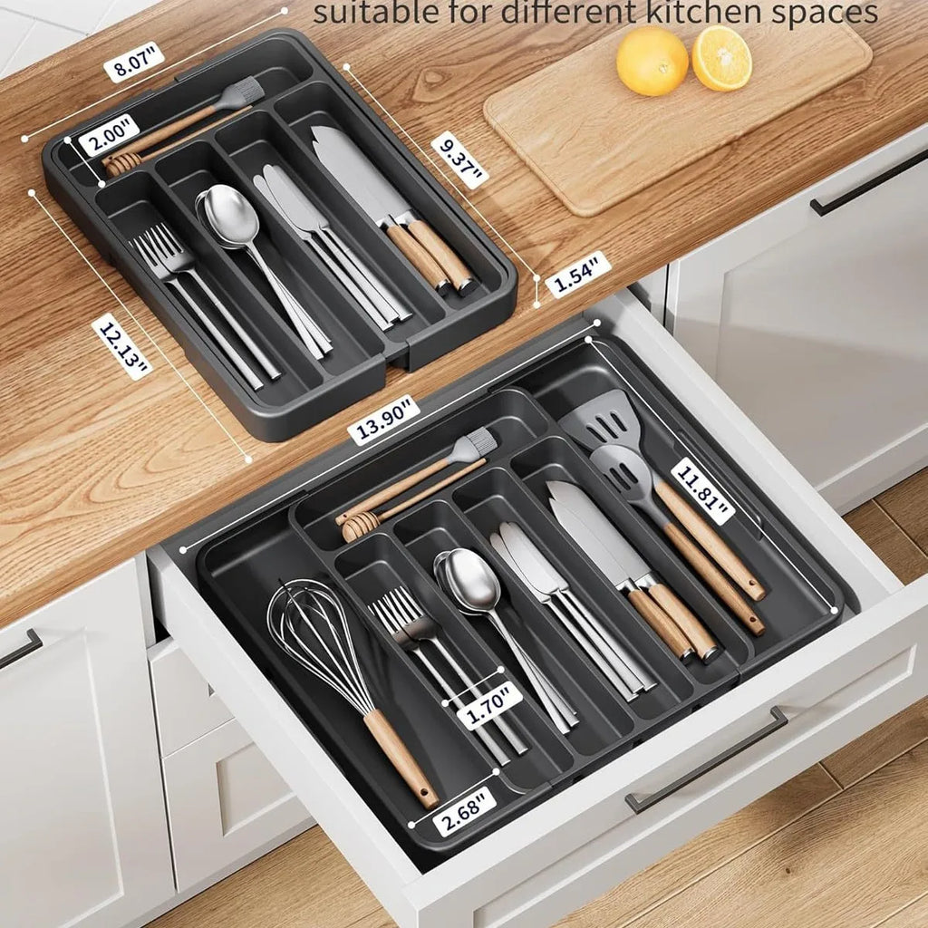 Velori Storage Box — Adjustable Expandable Plastic Drawer Tray