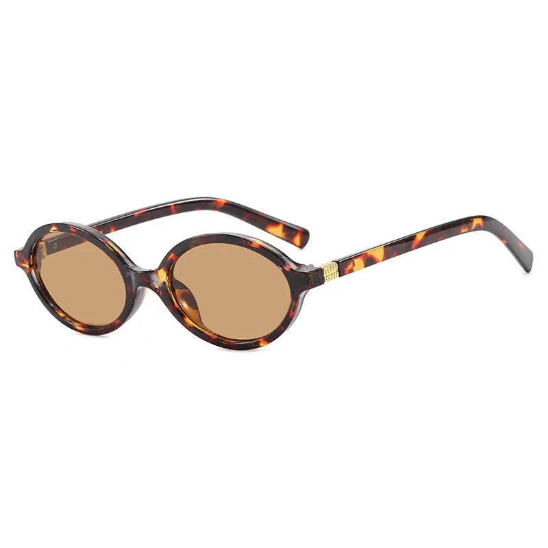 Vintage Oval Sunglasses Women Fashion Y2K Small Sun glasses Ladies Trendy Sexy Leopard Eyegalsses UV400 Retro Eyewear Men Shades