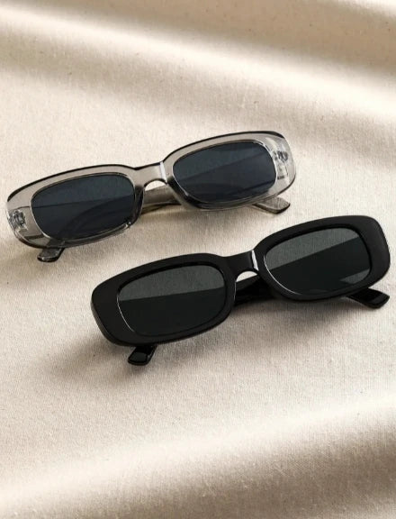 2pcs/set Rectangle Frame Sunglasses For Women Men Candy Color Y2K Fashion Sun Glasses Vintage Outdoor Eyewear UV400